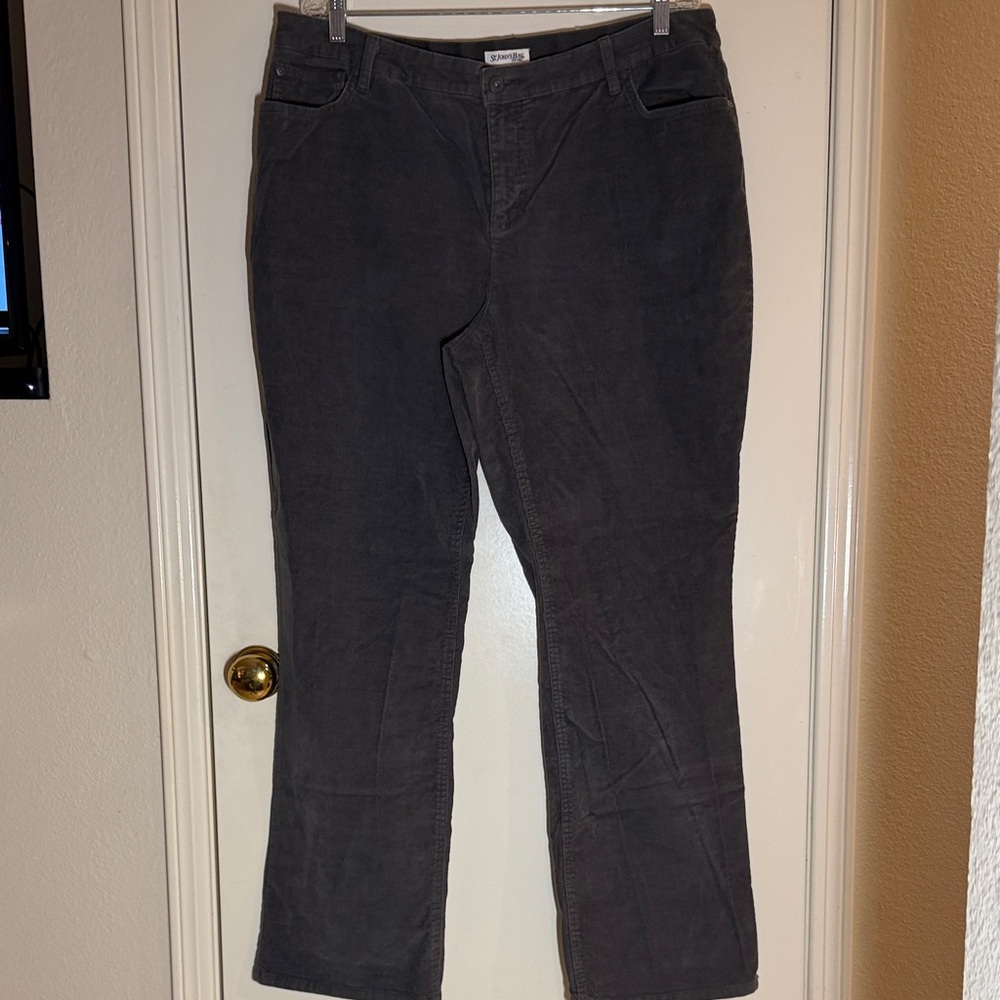 St. John’s Bay Women’s Grey Corduroy Pants Size 18W